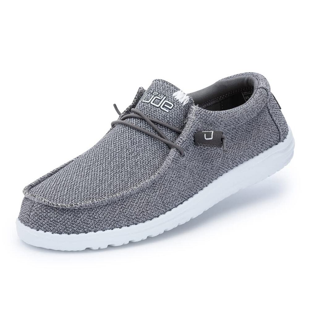 HEYDUDE MEN'S WALLY SOX GREY WHITE SIZE 8 | MEN’S SHOES